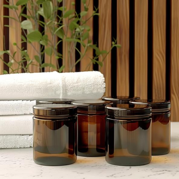 Glass Jars with Lids for Candle-making, Crafts and Cosmetics