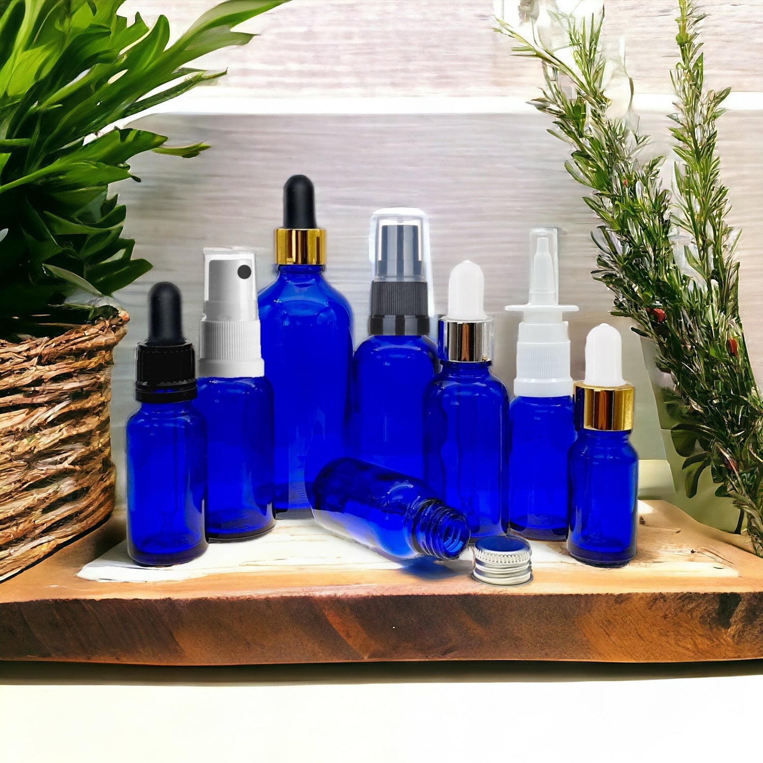 Health and Wellbeing - BLUE GLASS BOTTLES