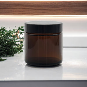60ml Amber Brown Glass Jar with Black Urea Lid