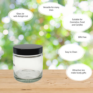 120ml Clear Glass Jar with Black Urea Lid