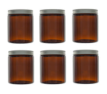 Load image into Gallery viewer, 180ml Amber Brown Glass Jar with Brushed Aluminum Lid