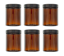 Load image into Gallery viewer, 180ml Amber Brown Glass Jar with Black Urea Lid