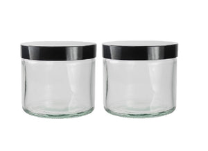 250ml Clear Glass Jar with Black Urea Lid