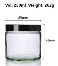Load image into Gallery viewer, 250ml Clear Glass Jar with Black Urea Lid