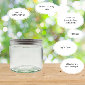 250ml Clear Glass Jar with Brushed Aluminum Lid