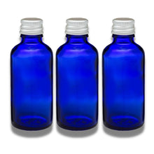 Load image into Gallery viewer, 50ml Blue Glass Bottles with Aluminum Lid