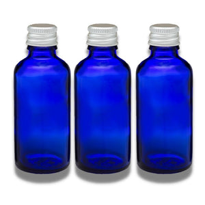 50ml Blue Glass Bottles with Aluminum Lid