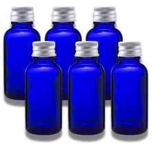 Load image into Gallery viewer, 30ml Blue Glass Bottles with Aluminum Lid