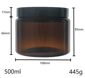 500ml Amber Brown Glass Jar with Black Urea Lid