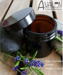 60ml Amber Brown Glass Jar with Black Urea Lid