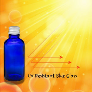50ml Blue Glass Bottles with Aluminum Lid