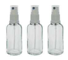 Load image into Gallery viewer, 30ml Clear Glass Bottles with White Atomiser Spray and Clear Overcap