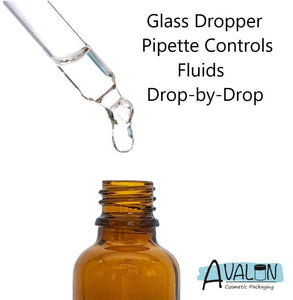 25ml Amber Glass Bottles with Gold/White Glass Pipettes
