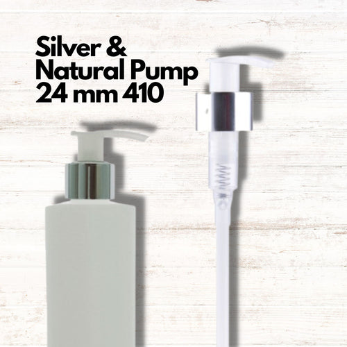 Pump Dispensers - Silver & Natural 24mm 410