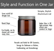 Load image into Gallery viewer, 60ml Amber Brown Glass Jar with Brushed Aluminum Lid