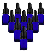 Load image into Gallery viewer, 5ml Blue Glass Bottles with Tamper Resistant Glass Pipettes