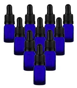 5ml Blue Glass Bottles with Tamper Resistant Glass Pipettes
