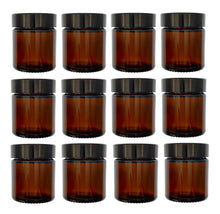 Load image into Gallery viewer, 30ml Amber Brown Glass Jar with Black Urea Lid