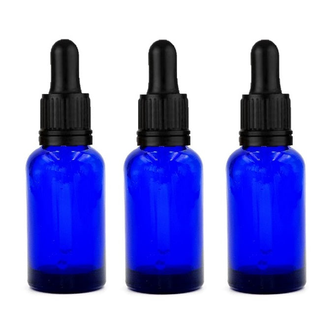 15ml Blue Glass Bottles with Tamper Resistant Glass Pipettes