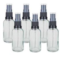 Load image into Gallery viewer, 30ml Clear Glass Bottles with Black Atomiser Spray and Clear Overcap