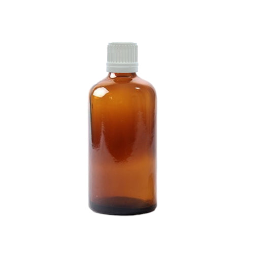 100ml Amber Glass Dropper Bottle with White Tamper-Resistant Dropper Cap
