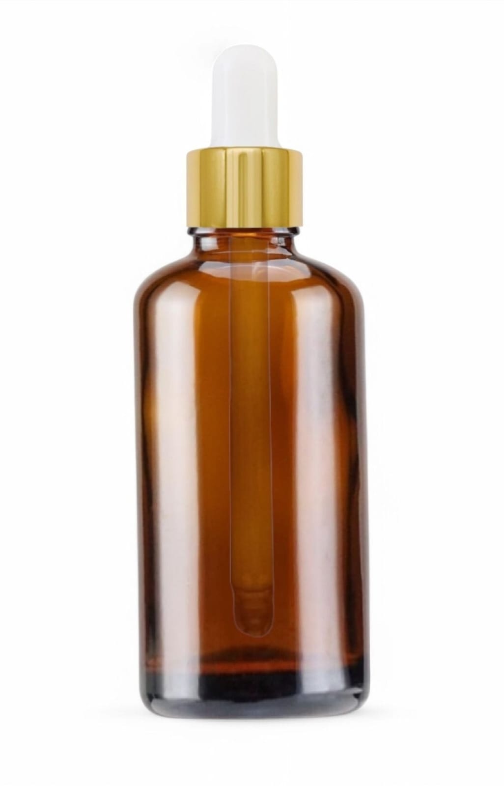 100ml Amber Glass Bottles with Gold/White Glass Pipettes