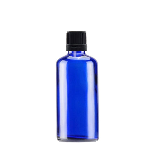 100ml Blue Glass Dropper Bottle with Black Tamper-Resistant Dropper Cap