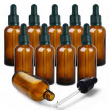 Load image into Gallery viewer, 100ml Amber Glass Bottles with Tamper Resistant Glass Pipettes