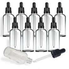 Load image into Gallery viewer, 100ml Clear Glass Bottles with Tamper Resistant Glass Pipettes