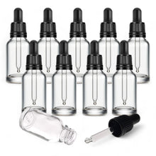 Load image into Gallery viewer, 15ml Clear Glass Bottles with Tamper Resistant Glass Pipettes