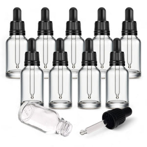 15ml Clear Glass Bottles with Tamper Resistant Glass Pipettes