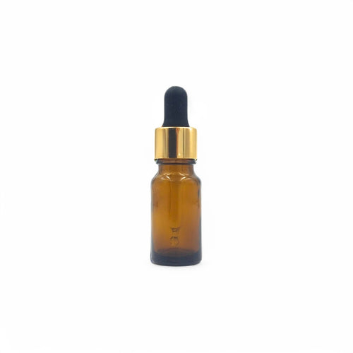 10ml Amber Glass Dropper Bottles with Gold/Black Glass Pipettes