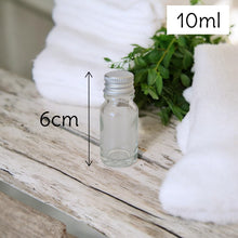 Load image into Gallery viewer, 10ml Clear Glass Bottles with Aluminium Lid