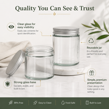 Load image into Gallery viewer, 120ml Clear Glass Jar with Airtight Aluminium Lid