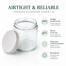 Load image into Gallery viewer, 120ml Clear Glass Jar with Airtight Aluminium Lid