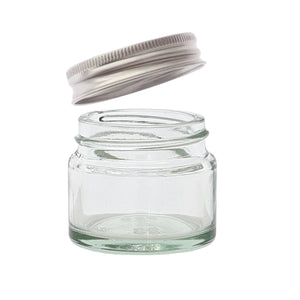 15ml Clear Glass Jar with Brushed Aluminum Lid