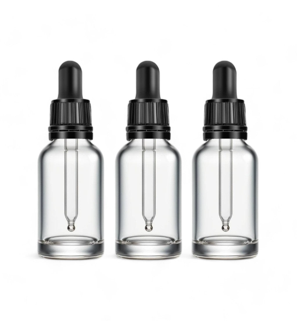 15ml Clear Glass Bottles with Tamper Resistant Glass Pipettes