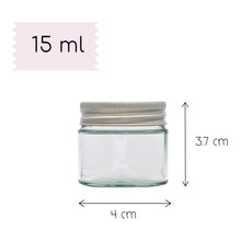 Load image into Gallery viewer, 15ml Clear Glass Jar with Brushed Aluminum Lid