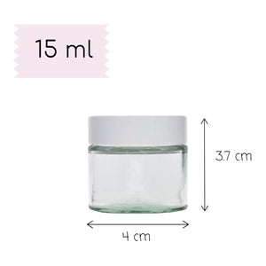 15ml Clear Glass Jar with White Airtight Lid