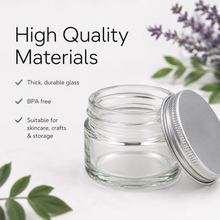 Load image into Gallery viewer, 15ml Clear Glass Ointment Jars with Airtight Aluminium Lids