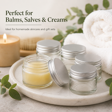 Load image into Gallery viewer, 15ml Clear Glass Ointment Jars with Airtight Aluminium Lids