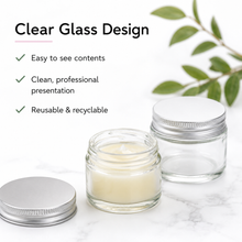 Load image into Gallery viewer, 15ml Clear Glass Ointment Jars with Airtight Aluminium Lids