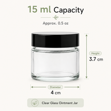 Load image into Gallery viewer, 15ml Clear Glass Jar with Airtight Black Urea Lid