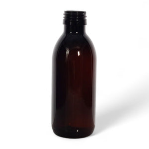 200ml Amber PET Plastic Bottles (28mm neck) No Closure.