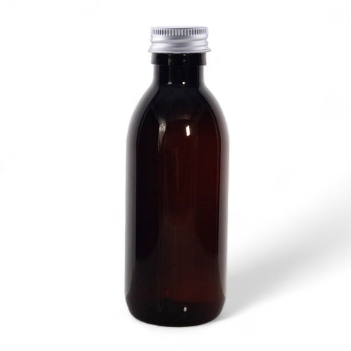 200ml Amber PET Plastic Bottles With Aluminium Screw Lid