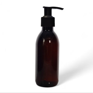 200ml Amber PET Plastic Bottles With Black Lotion Pump