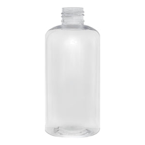 250ml Clear Plastic Boston Round Bottle With No Lid Lid
