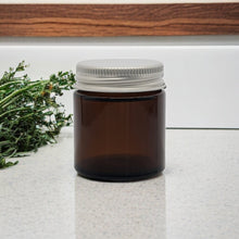 Load image into Gallery viewer, 30ml Amber Brown Glass Jar with Brushed Aluminum Lid