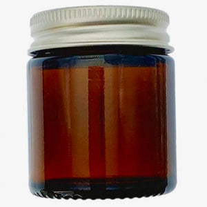 30ml Amber Brown Glass Jar with Brushed Aluminium Lid