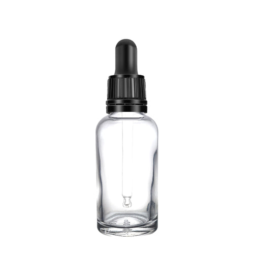 30ml Clear Glass Bottles with Tamper Resistant Glass Pipettes